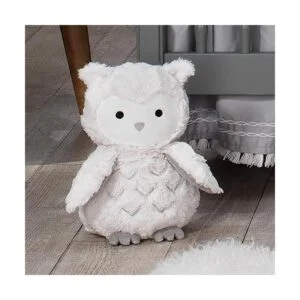 Lambs Ivy Luna Peluche de búho de peluche blancogris_3