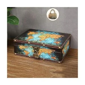 Joyería de recuerdo de madera vintage con superficie de_2