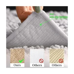 Juego de alfombras de baño de felpilla ultra suave 3_4