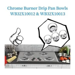 APPLIANCEMATES Juego de 4 bandejas de goteo cromadas de 6