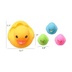 Ahua Juguetes de pato de baño 4 piezas de patos de goma_5