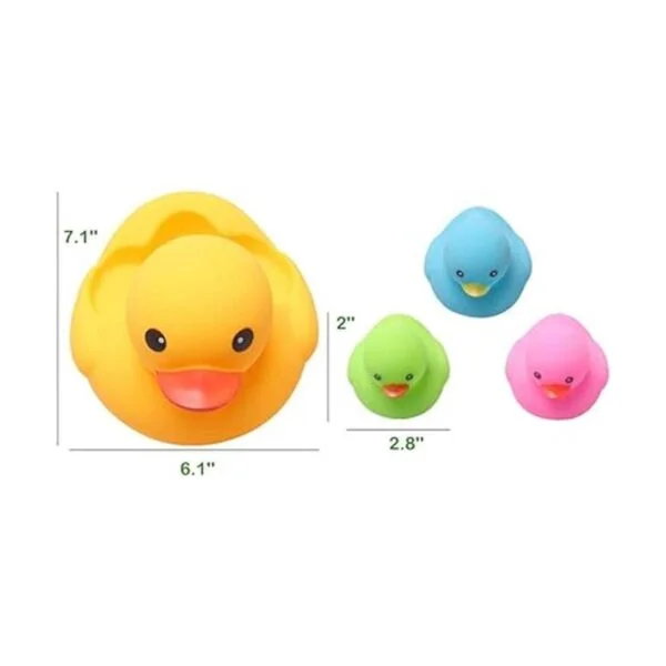 Ahua Juguetes de pato de baño 4 piezas de patos de goma_5