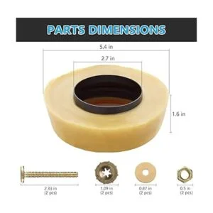 Kit de sellado de cera de inodoro extra grueso con pernos_5
