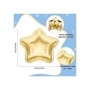 30 platos de papel gruesos en forma de estrella platos_2
