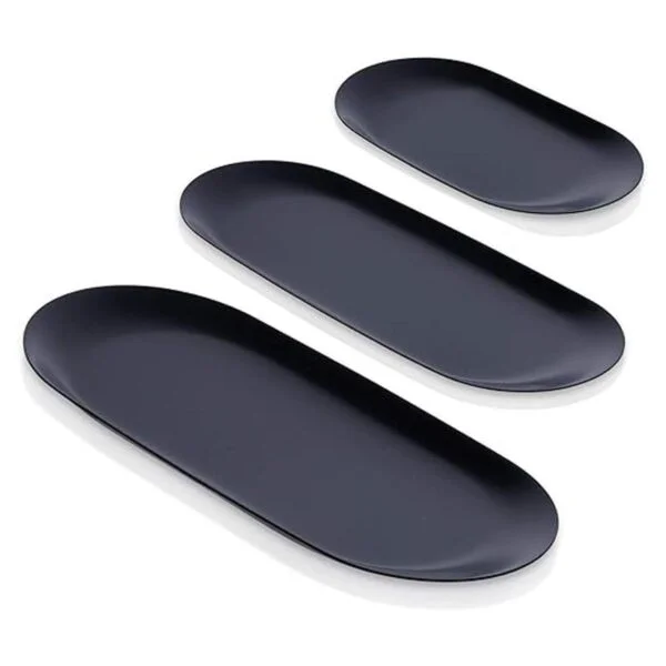 Bandeja organizadora negra juego de 3 placa decorativa_1