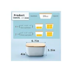 HAOTOP Mantequilla de porcelana perfecta para 4 barras de_2