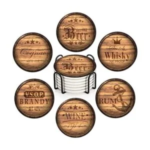 Britimes Juego de 6 posavasos para bebidas absorbentes con_1