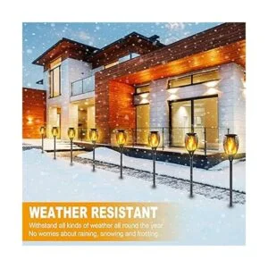 Awethone Luz solar de 33 LED con llama parpadeante