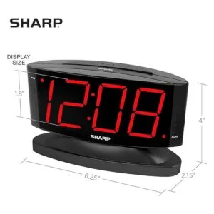 SHARP Reloj despertador digital LED para el hogar base_5