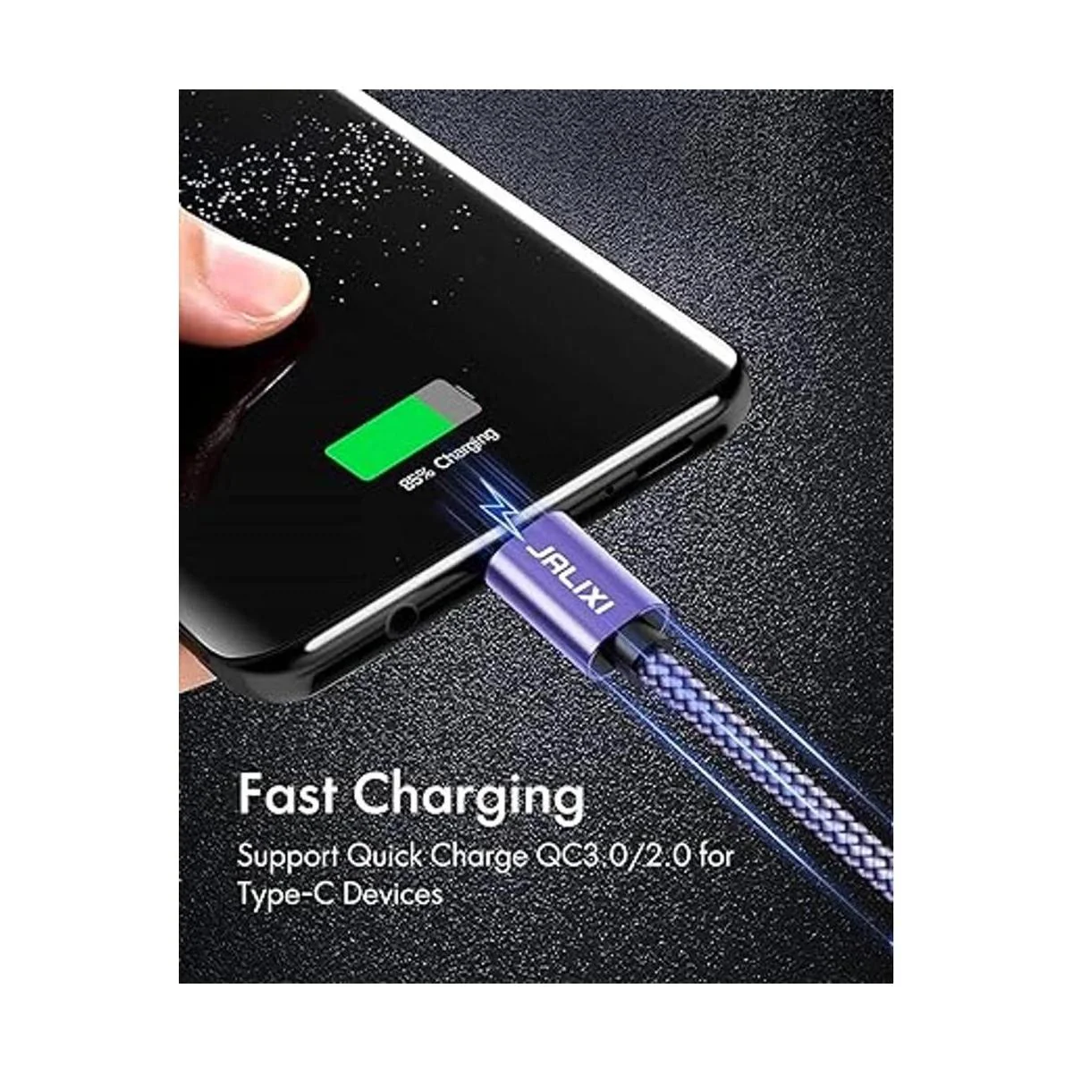 JALIXI Cable USB A a USB C morado 20 pies cable de_4