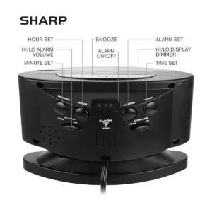 SHARP Reloj despertador digital LED para el hogar base_3