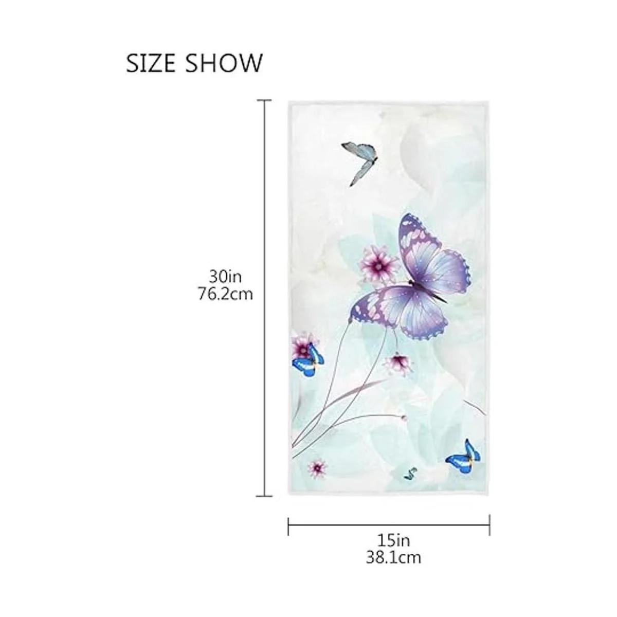 Toallas de mano de mariposas 3D 16 x 30 pulgadas_3