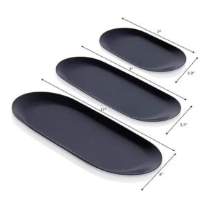 Bandeja organizadora negra juego de 3 placa decorativa_3