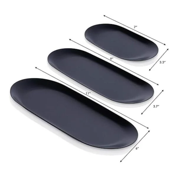 Bandeja organizadora negra juego de 3 placa decorativa_3