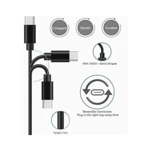 Cable de carga USB C tipo C compatible con Skullcandy Indy_3