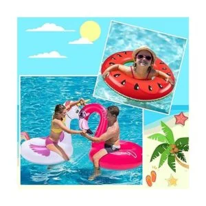 Juego de 3 flotadores de piscina para adultos unicornio_6