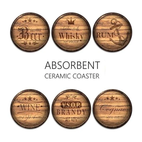 Britimes Juego de 6 posavasos para bebidas absorbentes con_6