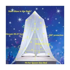 Toldo de cama con estrellas que brilla en la oscuridad_5