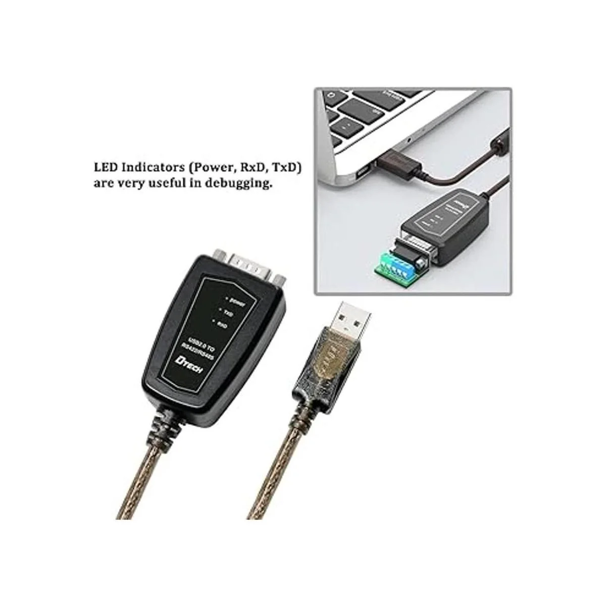 DTECH USB a RS485 adaptador RS422 cable de puerto serie_5