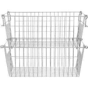 SANNO Cestas de alambre apilables para almacenamiento y