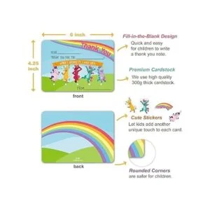 Gooji Tarjetas de agradecimiento para niños con sobres_4