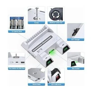 OIVO Soporte PS5 con ventilador de refrigeración por_3