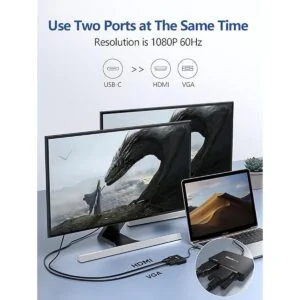 Adaptador de video USB C adaptador HDMI VGA tipo C 4K a_2