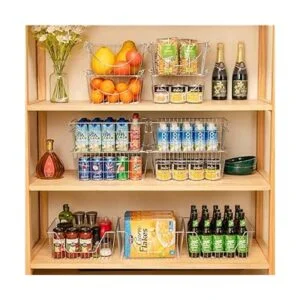 SANNO Cestas de alambre apilables para almacenamiento y