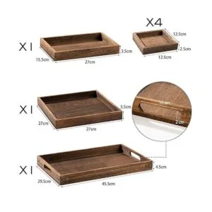 Bandejas de madera rústica con asa juego de 7 grandes