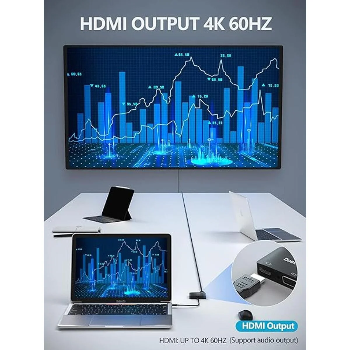 Adaptador de video USB C adaptador HDMI VGA tipo C 4K a_5