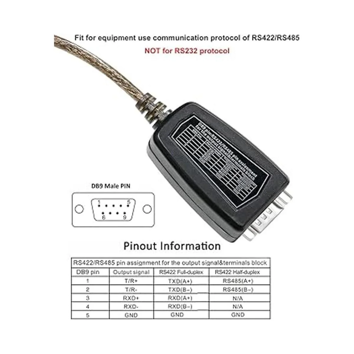 DTECH USB a RS485 adaptador RS422 cable de puerto serie_4