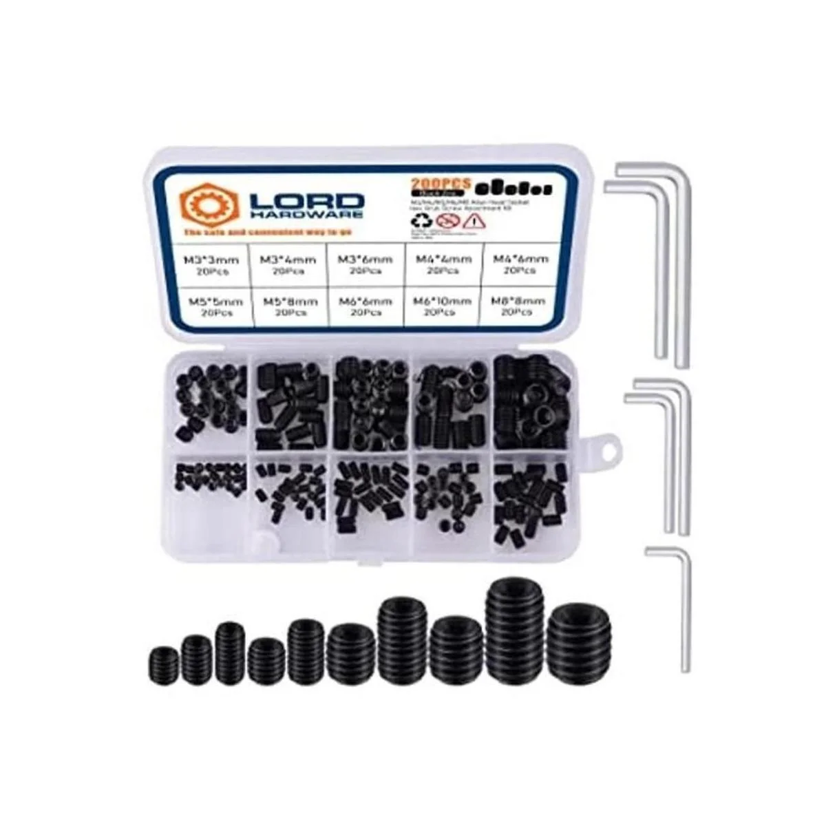 LordHardware Juego de 200 tornillos de cabeza Allen de_1