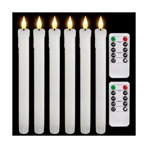 Homemory Velas cónicas LED sin llama de cera real con_1
