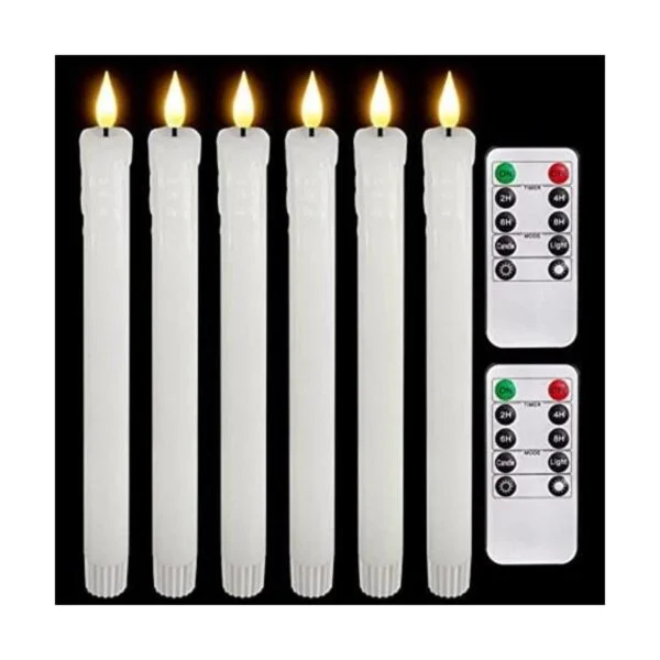 Homemory Velas cónicas LED sin llama de cera real con_1
