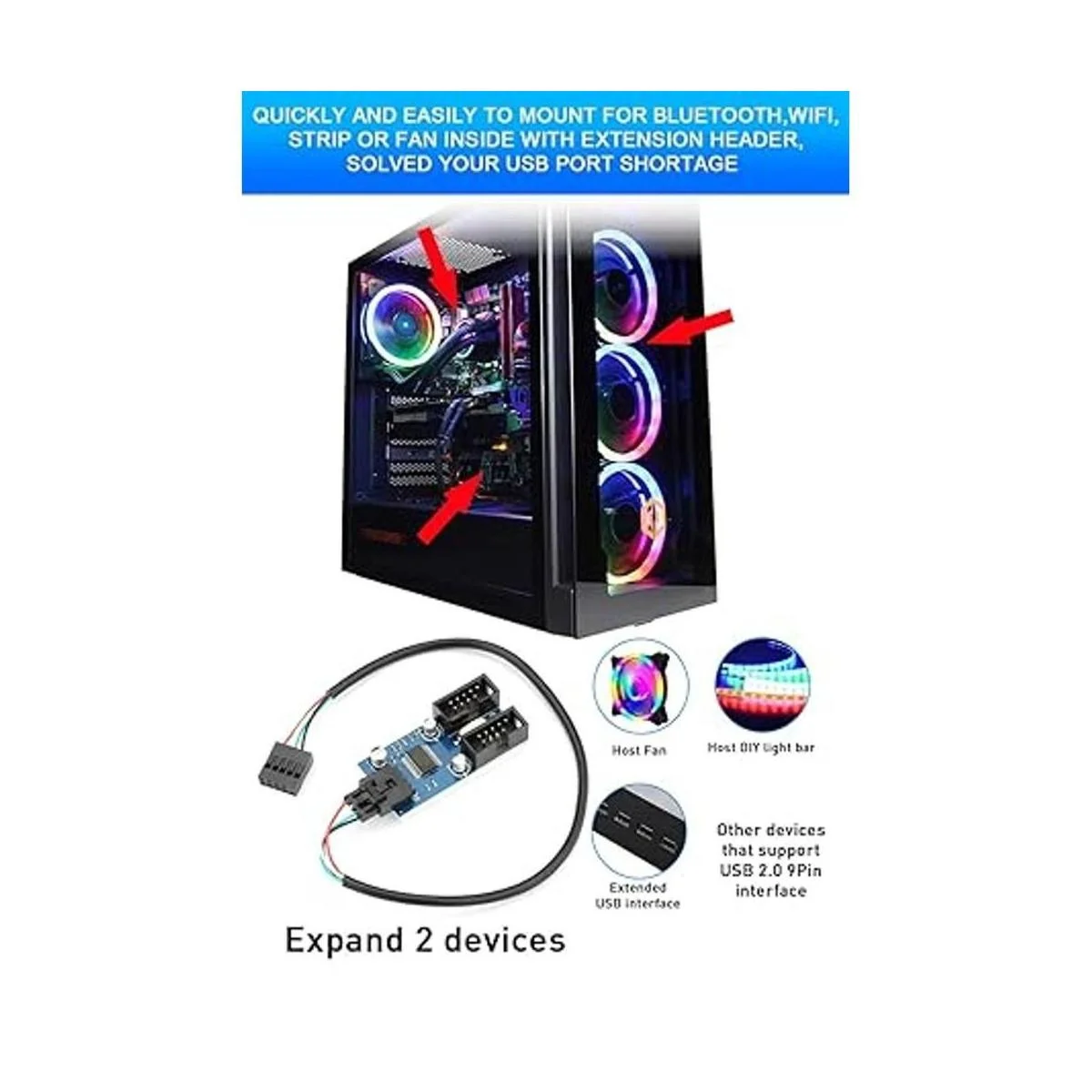 Rocketek Adaptador de divisor de concentrador de extensión_4