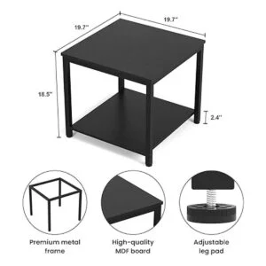 Homieasy Mesa auxiliar cuadrada de 20 pulgadas mesa_6