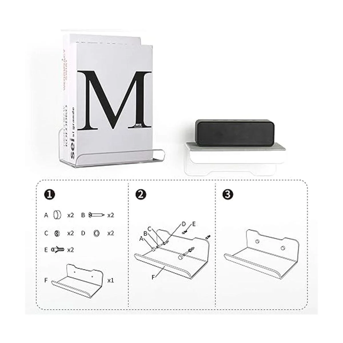 Cosmos 2 estantes de pared flotantes de acrílico para