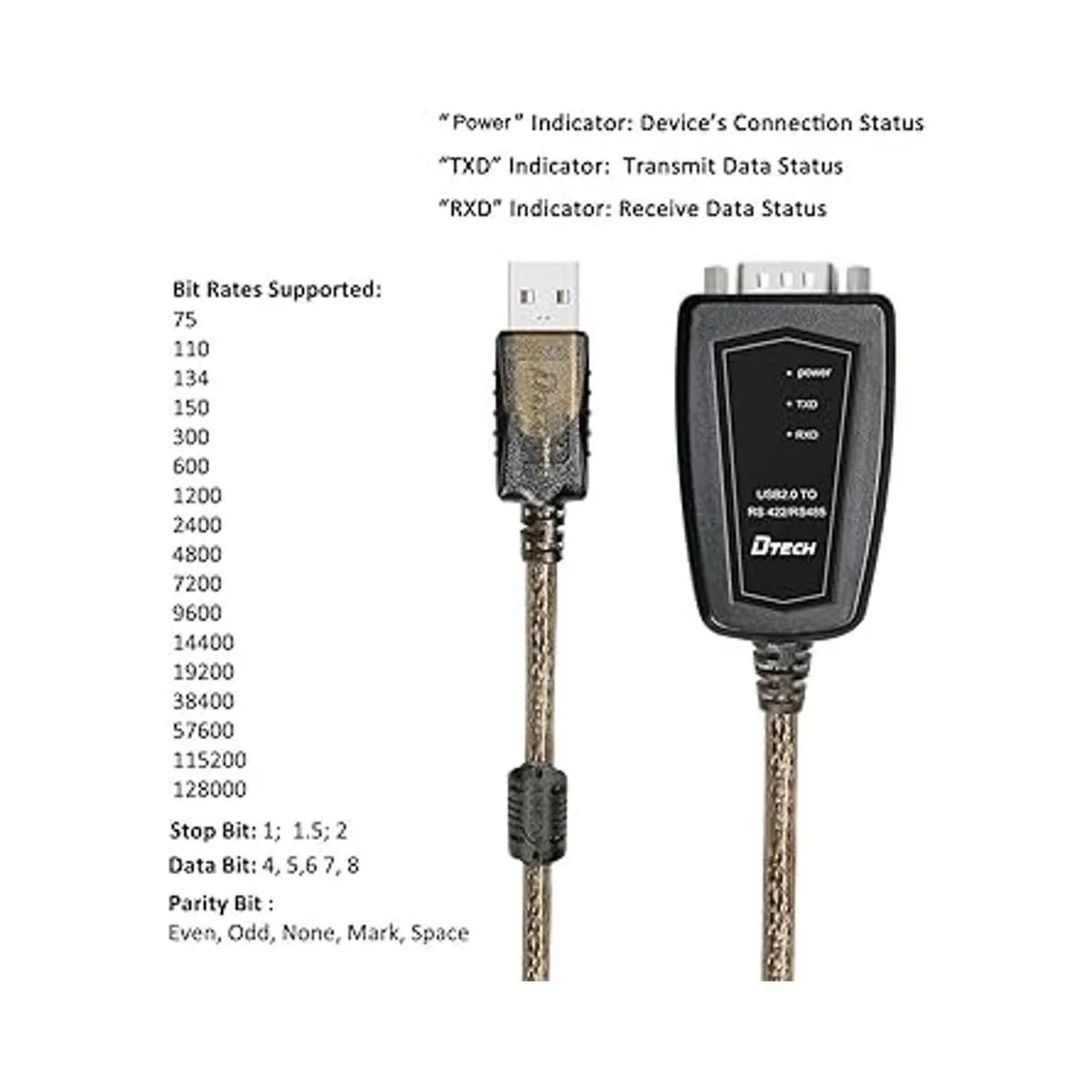 DTECH USB a RS485 adaptador RS422 cable de puerto serie_3