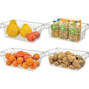 SANNO Cestas de alambre apilables para almacenamiento y