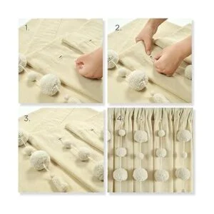 Lush Decor Cortina de ducha con borlas estilo bohemio 72_2