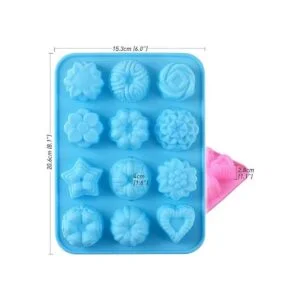 Newk Molde de silicona con forma de flor 4 paquetes de 12_2
