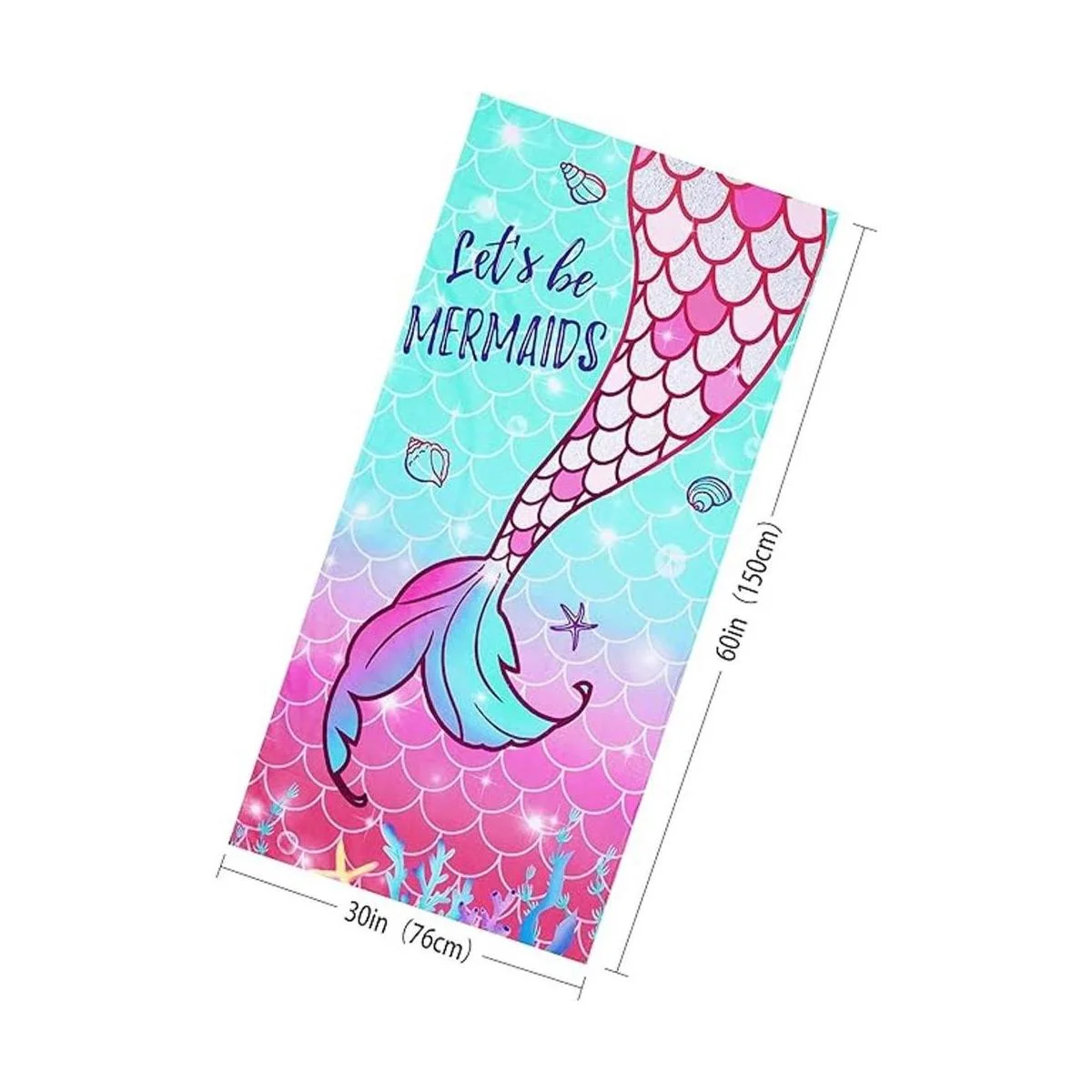 LIVILAN Toalla de playa de microfibra de sirena