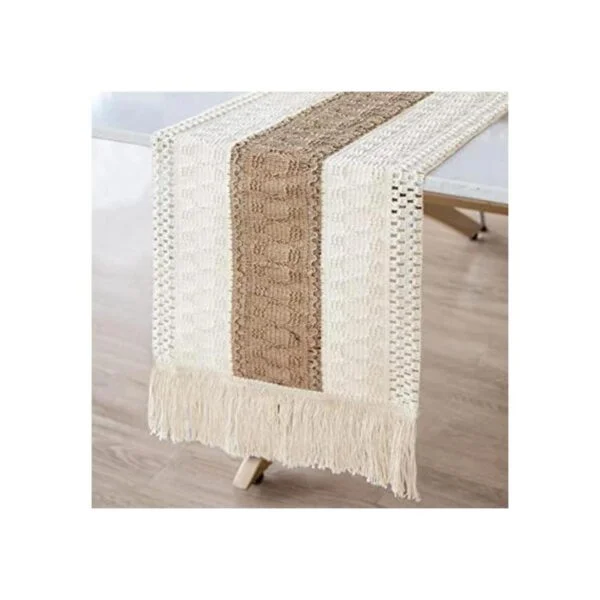 OurWarm Camino de mesa de macramé estilo granja estilo