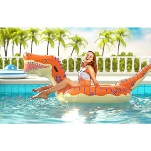 Jasonwell Flotador inflable de dinosaurio para niños y_6