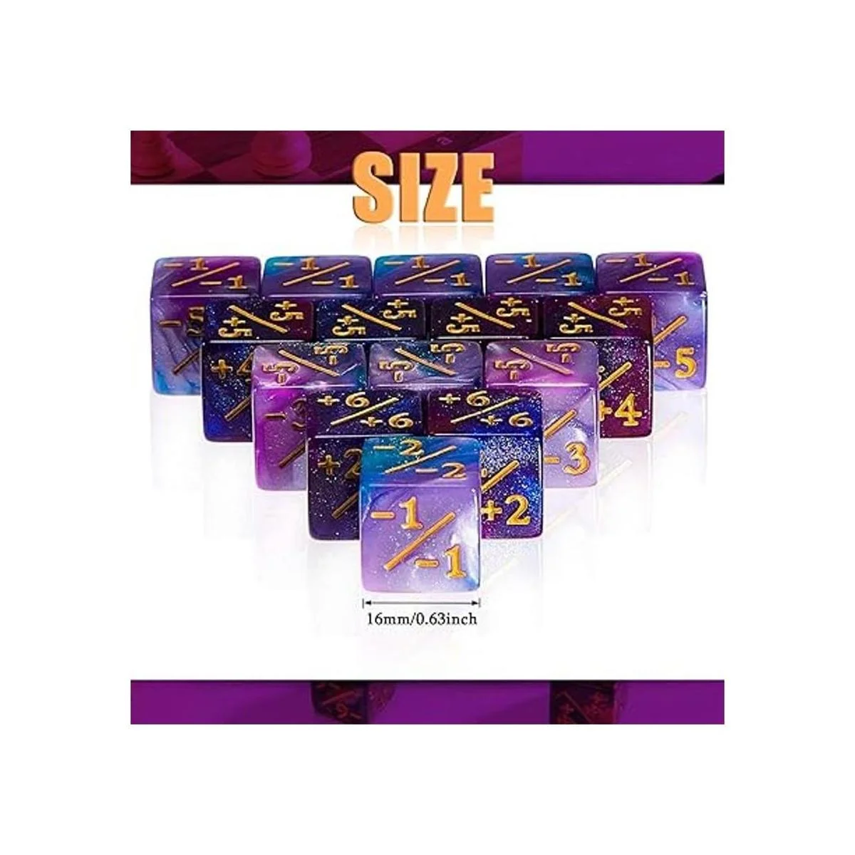24 piezas de contadores de dados dados D6 dados de ficha_2