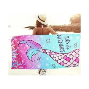 LIVILAN Toalla de playa de microfibra de sirena