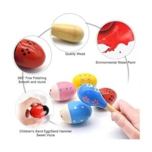 Maracas Juguetes para huevos de madera percusión de_2