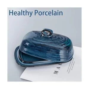 Hasense Mantequilla de porcelana con tapa recipiente de_3