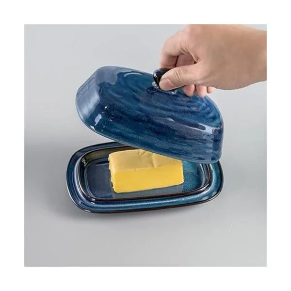 Hasense Mantequilla de porcelana con tapa recipiente de_4