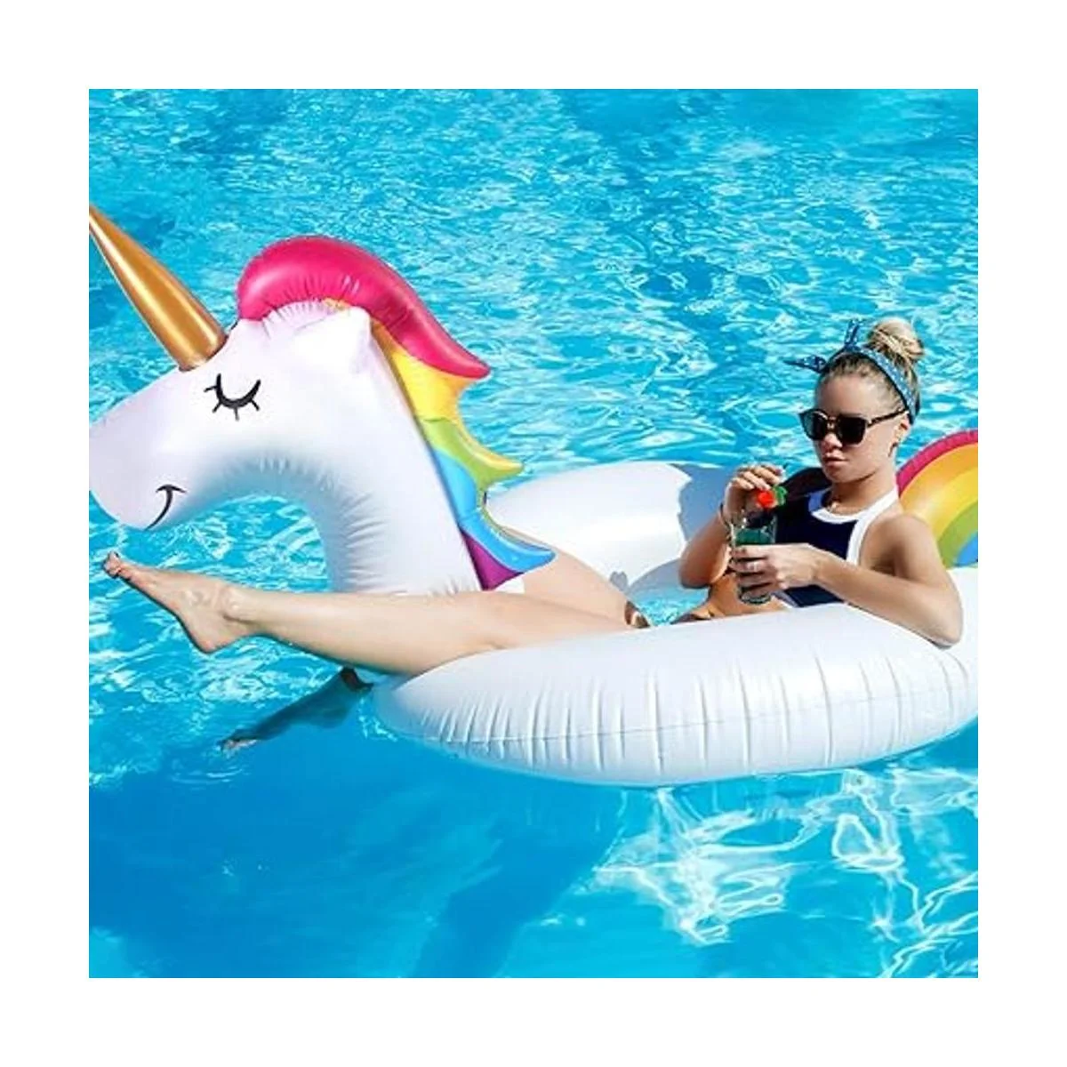 FindUWill 2 Pack 42 Inflatable Pool Floats Flamingo_3